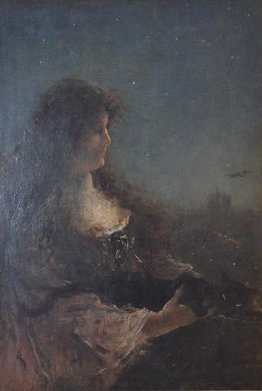 Alfred Stevens Allegory of the night oil painting picture
